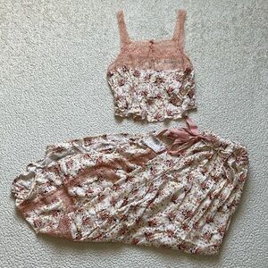 Free People Floral Pajama Set with Tank Top and Pants